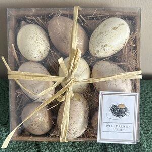 Well Dressed Home Easter Egg 🥚 Decor Farmhouse Beige & Ivory & Gold NEW!